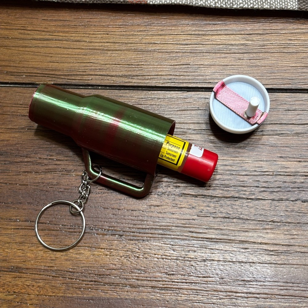 3D Printed “Stanley” chapstick holder keychain